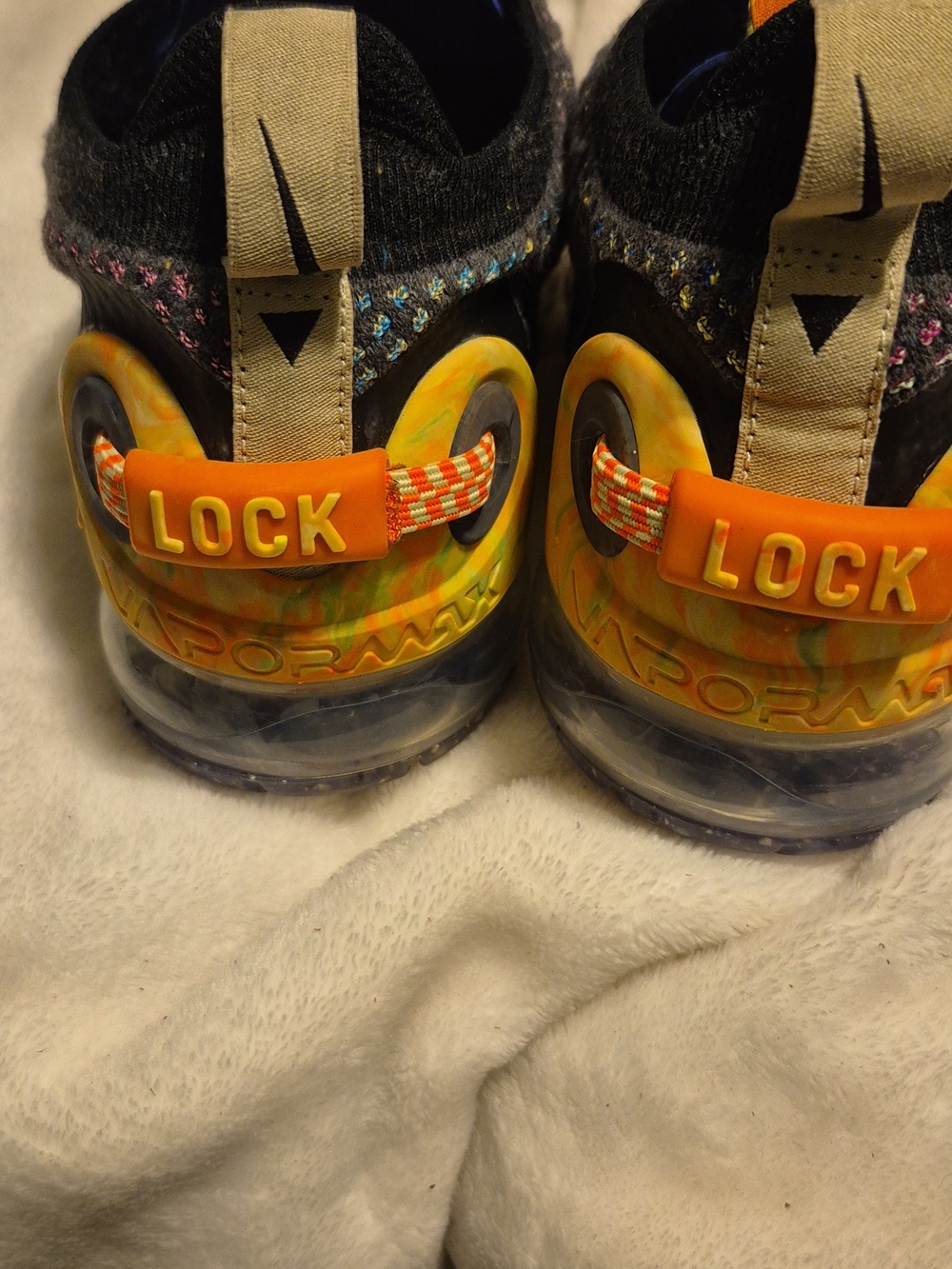 Nike Air VaporMax Flyknit Slip-On Sneakers - Black, Yellow & Multicolor - Picture 5 of 5